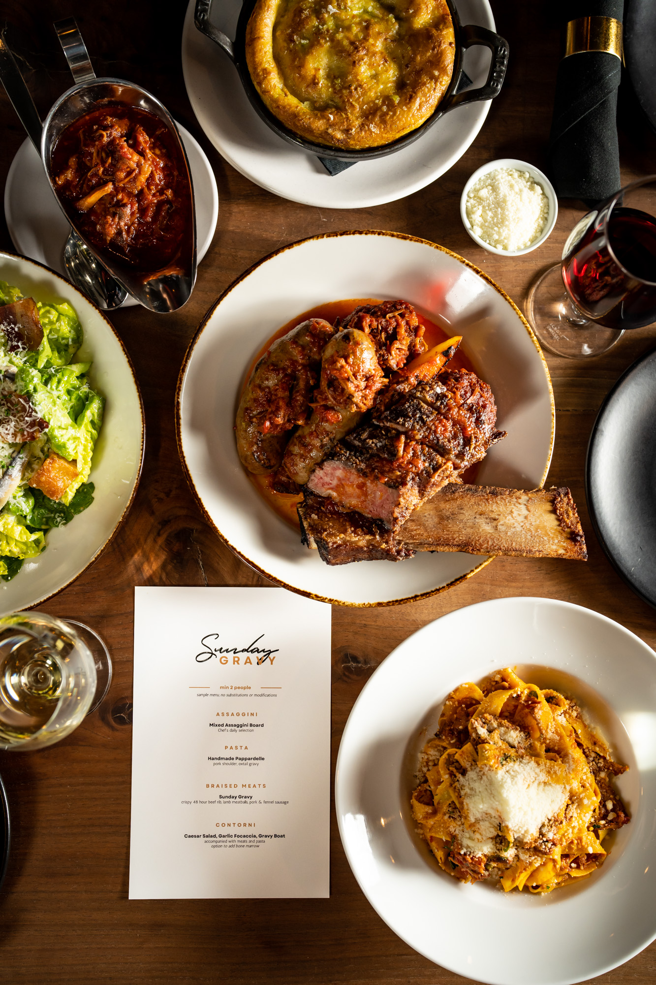 Sunday Gravy spread at Notte Ristorante